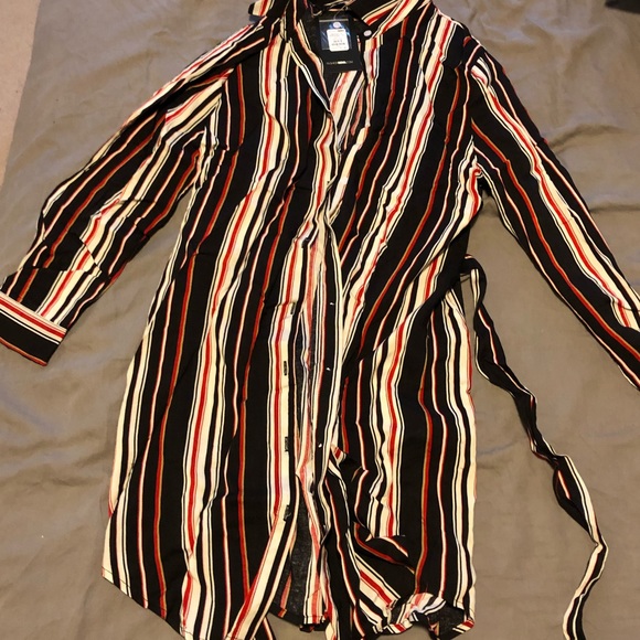 Stripped satin tunic - Picture 1 of 2